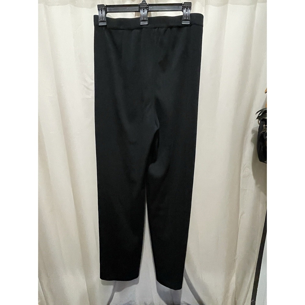 Ming Wang Dress Pants Womens Large Black Stretch Knit Pull On Wide Leg
